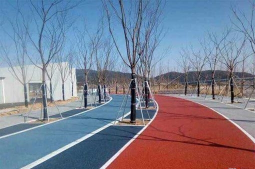 哈爾濱彩色陶瓷顆粒，彩色防滑路面 步道施工
